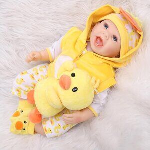 🆕 22-Inch Soft Cloth Body Realistic Reborn Baby Boy Doll
